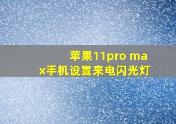 苹果11pro max手机设置来电闪光灯